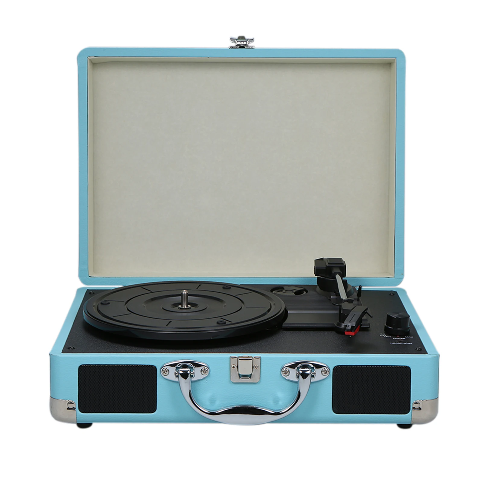 tourne-disque bleu vintage